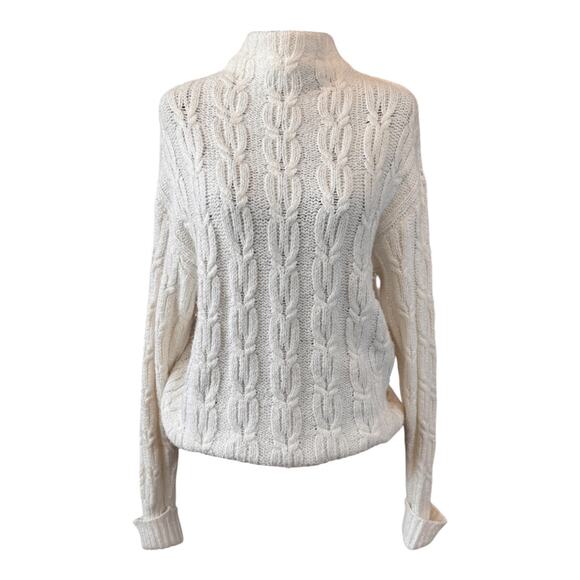 NEW CASLON NORDSTROM Women's Cable Stitch Funnel Neck Sweater Size S - Picture 4 of 9